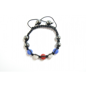Red, White and Blue Shamballa Bracelet